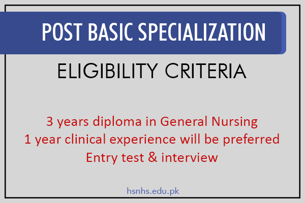 ADMISSION CRITERIA FOR POST BASIC SPECIALIZATION