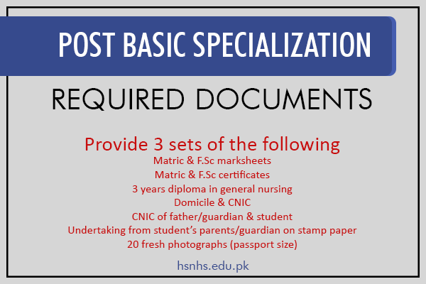 ADMISSION CRITERIA FOR POST BASIC SPECIALIZATION